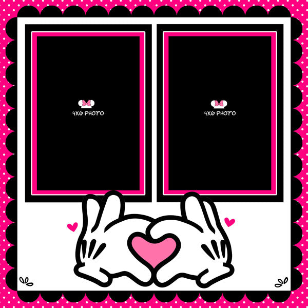 MOUSIN’ AROUND GIRL LAYOUT 12"X12" Scrapbook Paper Kit 2pc