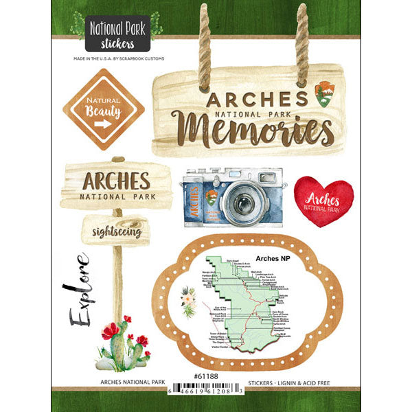 Scrapbooksrus ARCHES KIT Papers and Stickers Utah National Park 3pc