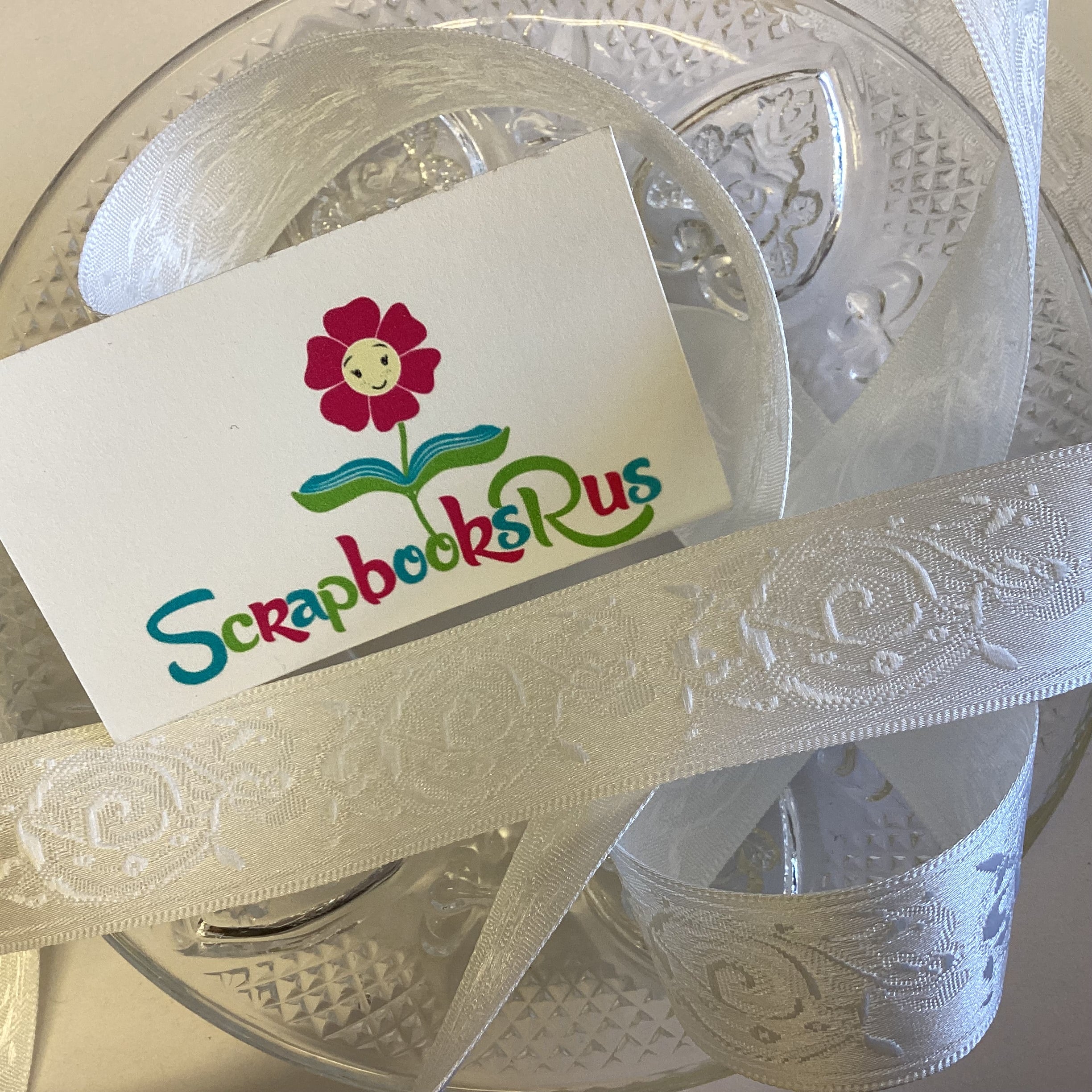 May Arts 7/8" EMBROIDERY SATIN WHITE Ribbon 1 yard