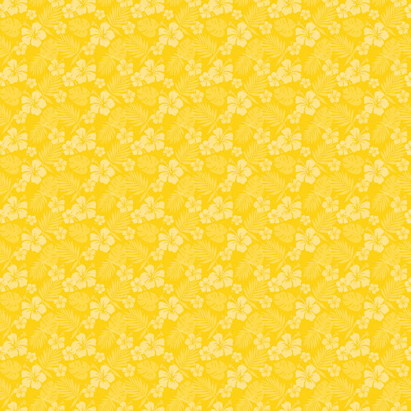 HIBISCUS YELLOW Tropical Floral 12”X12” Paper Scrapbook Customs