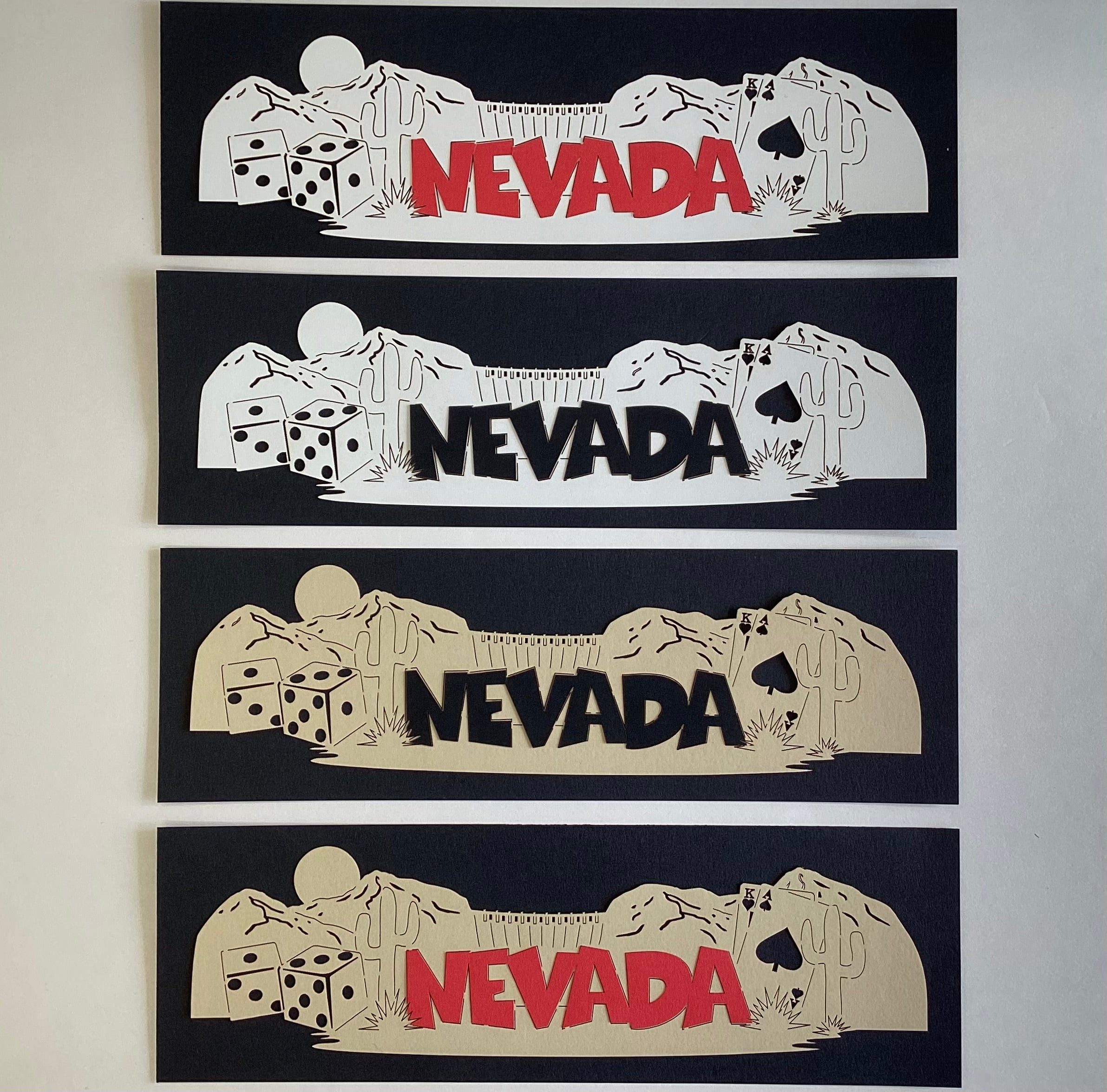 NEVADA Word & Background Title Travel Laser Cuts 3"X 9" 1pc