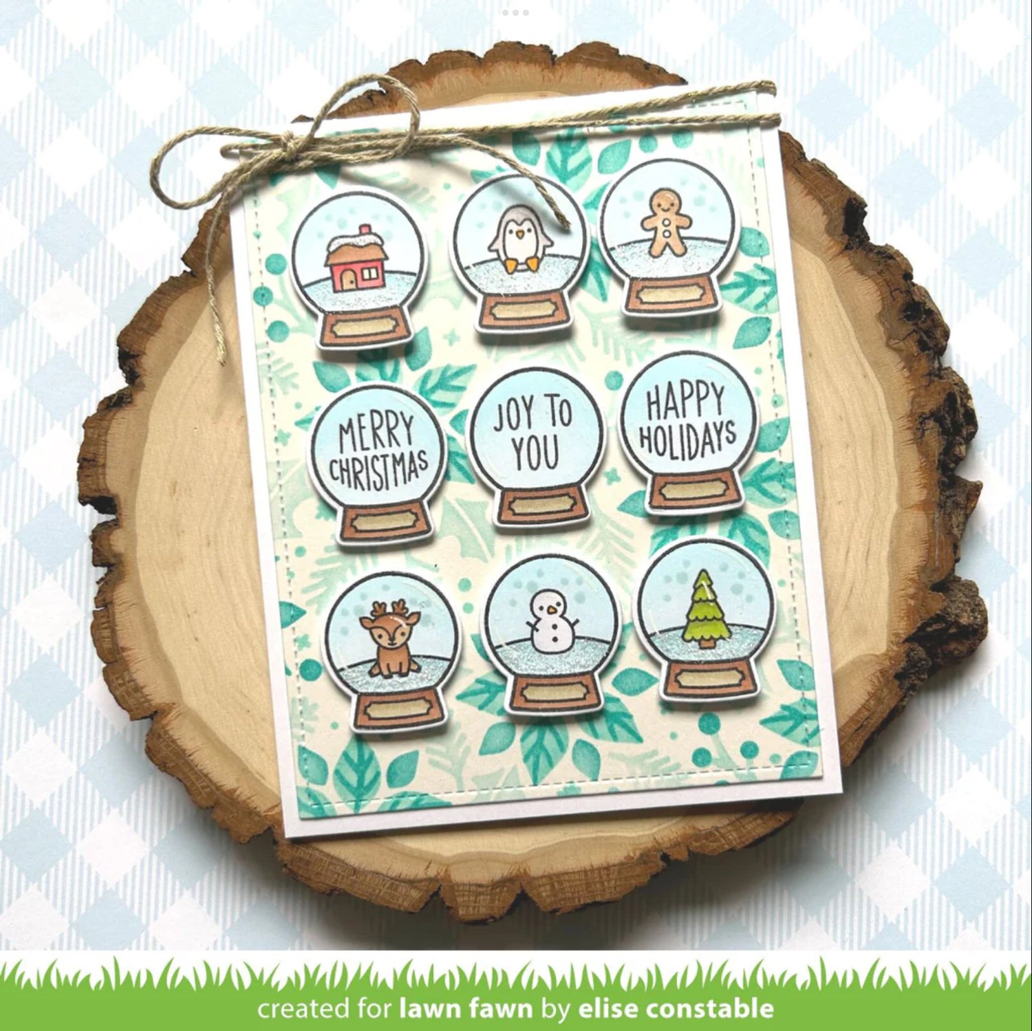 Lawn Fawn LITTLE SNOW GLOBE ADD-ON Clear Stamps 6pc