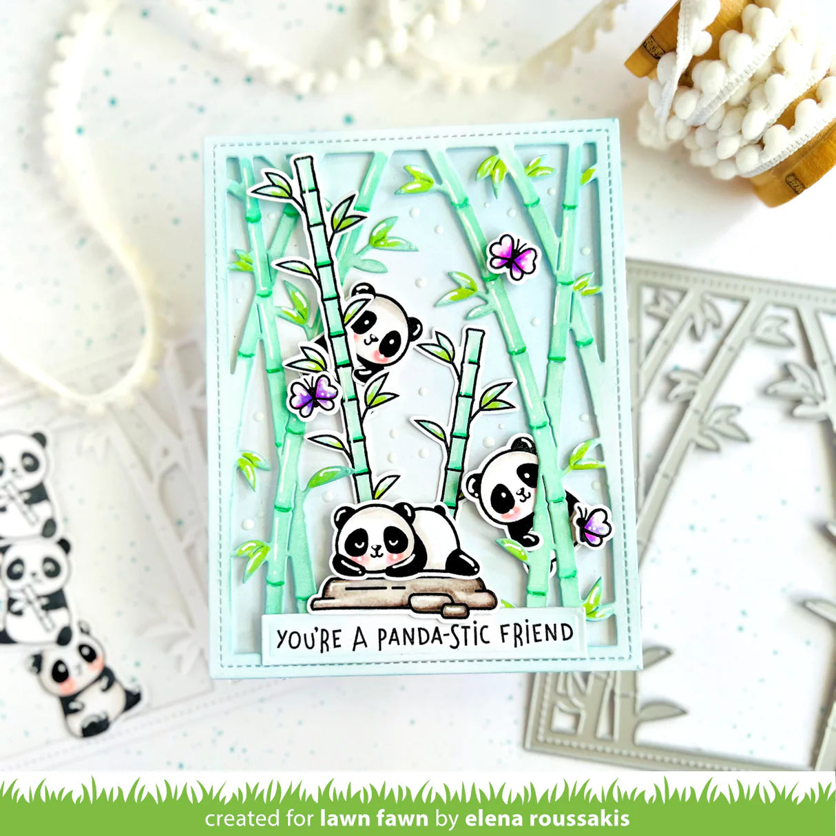 Lawn Fawn BAMBOO FOREST BACKDROP PORTRAIT Craft Dies