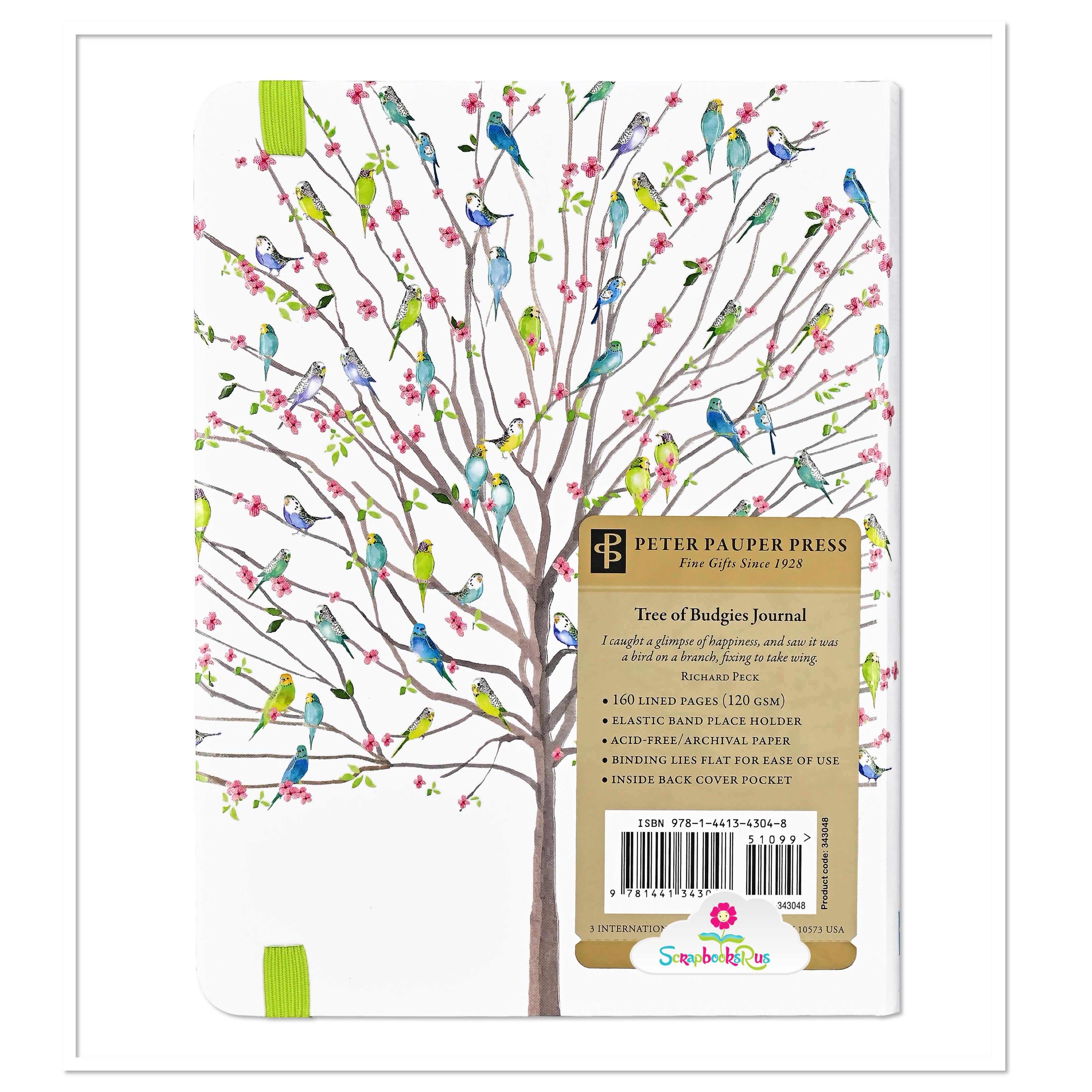 Peter Pauper TREE OF BUDGIES Journal Notebook
