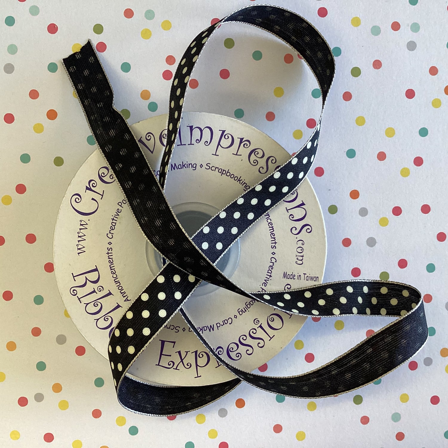 Creative 1/2" POLKA DOT RIBBON Trim 1 yard yd