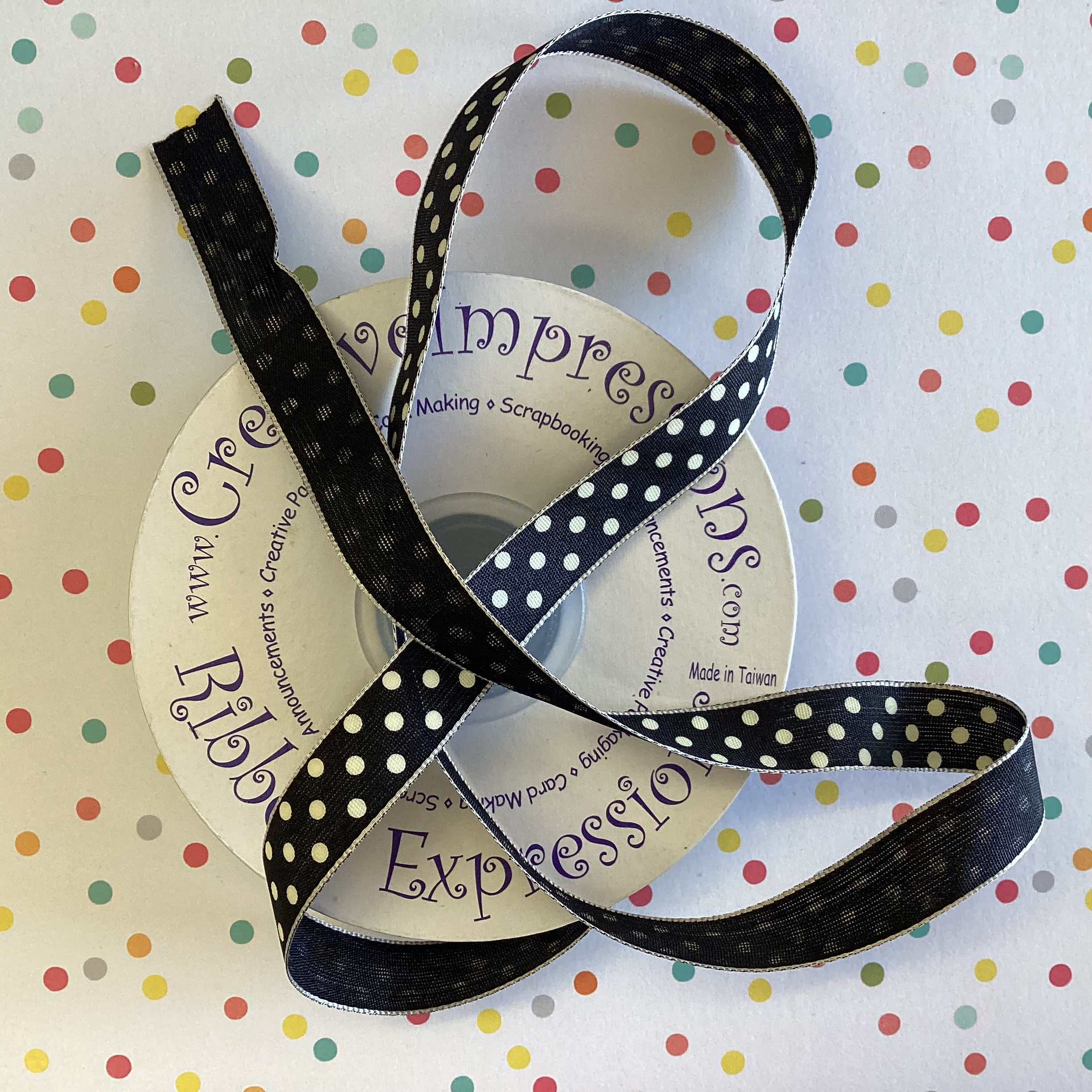 Creative 1/2" POLKA DOT RIBBON Trim 1 yard yd