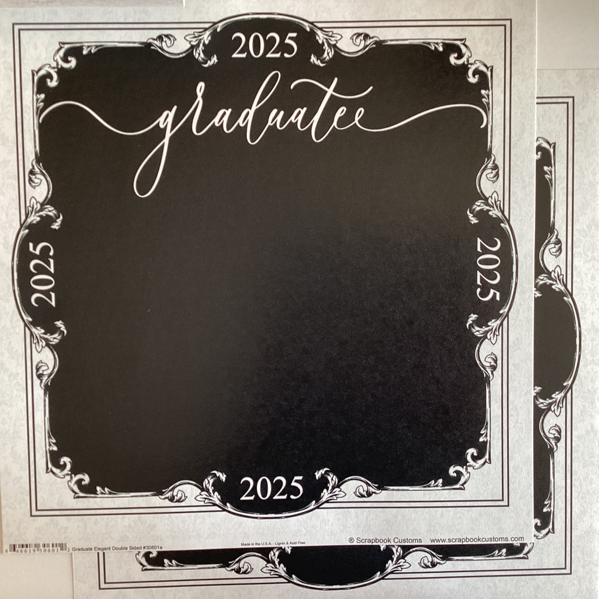 Custom GRADUATE ELEGANT 2025 12"X12" Scrapbook Paper