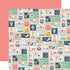 Echo Park Away We Go DESTINATION STAMPS 12"X12" Scrapbook Paper