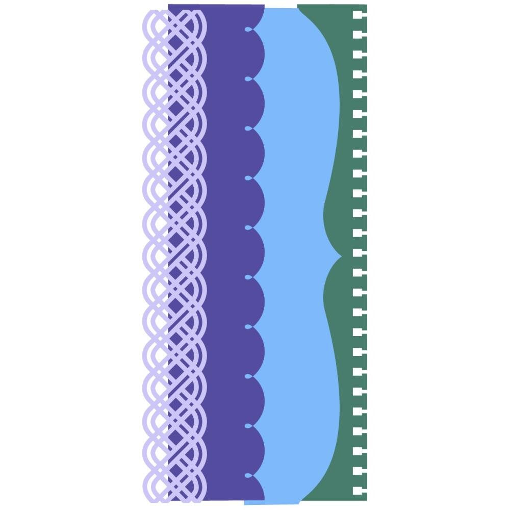 I-Crafter SLIMLINE EDGES & BORDERS Metal Craft Die 4pc