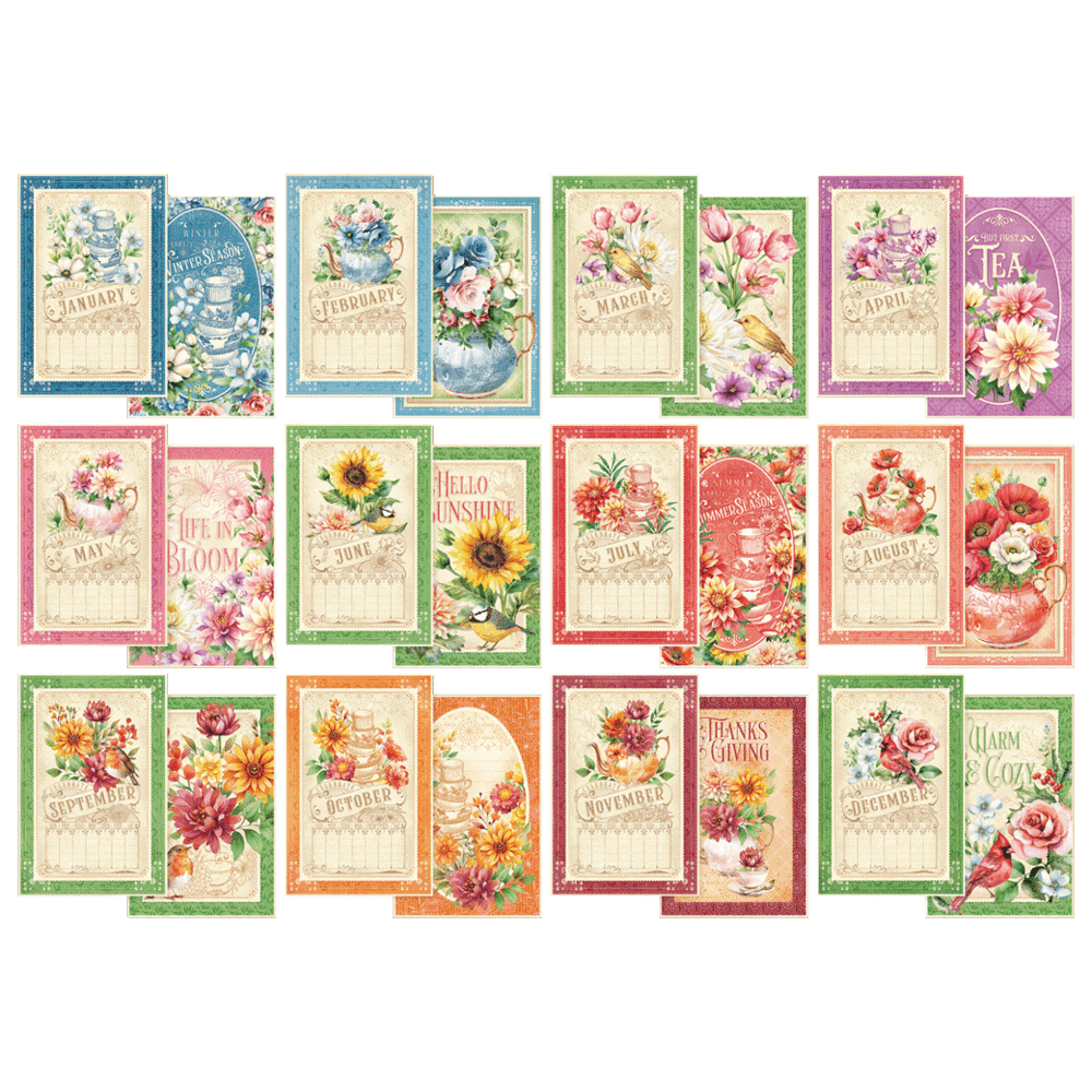 Graphic 45 SEASON TO CELEBRATE Calendar Ephemera Cards