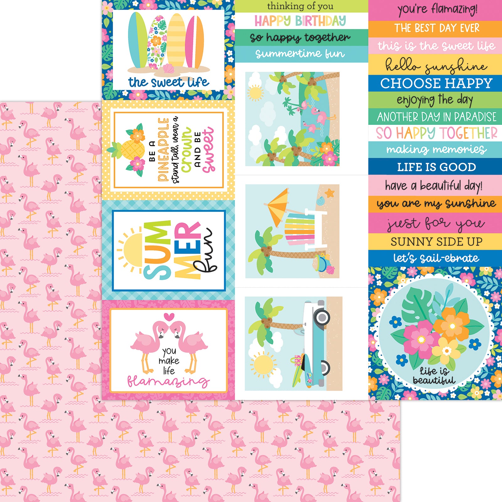 Doodlebug SUMMER FUN 12”X12” Paper Pack 13pc