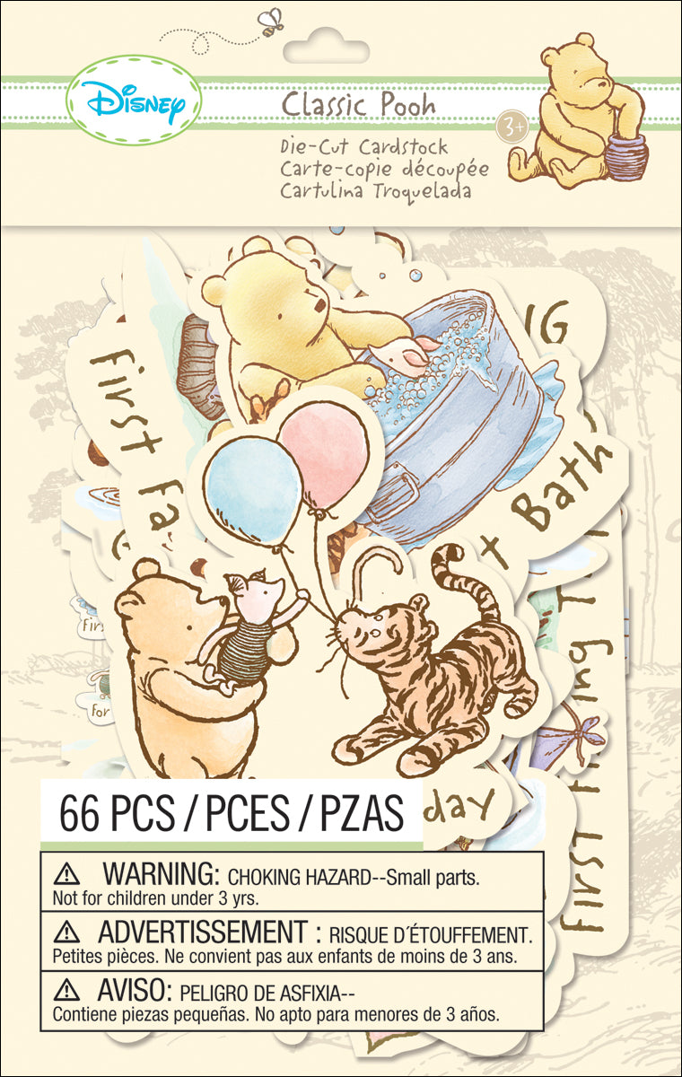 Ek Success CLASSIC POOH Die Cut Cardstock 66pc