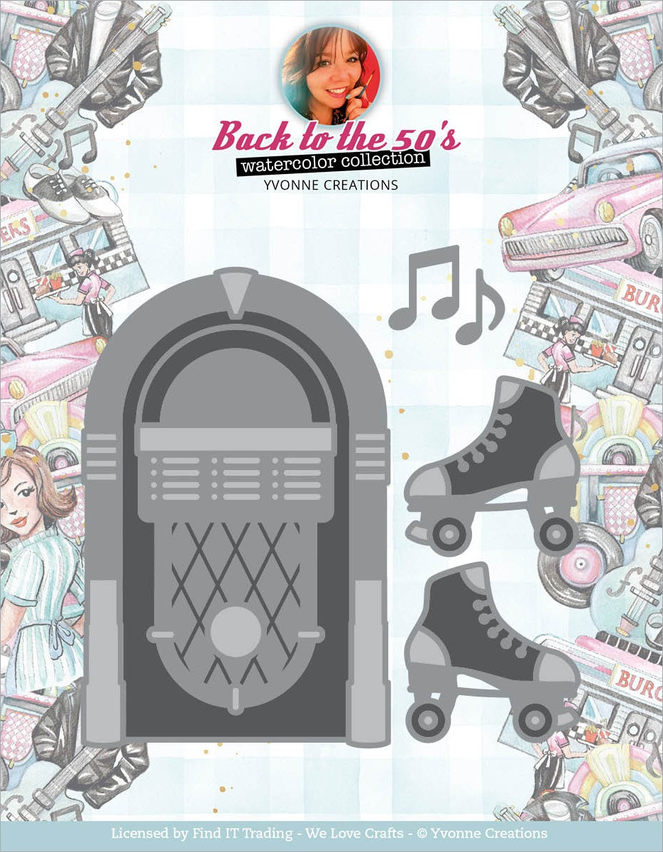 Yvonne Creations Back to the 50’s JUKEBOX 4pc Metal Cutting Die