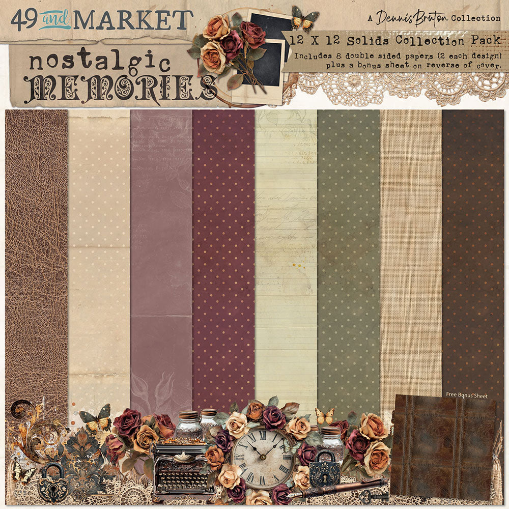49 and Market NOSTALGIC MEMORIES 12X12 Solids Collection Pack