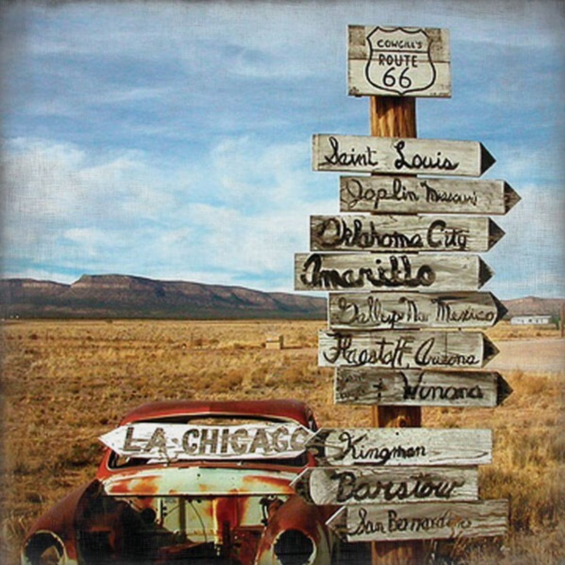Scrapbook Customs ROUTE 66 SIGN 12X12 Scrapbook Paper