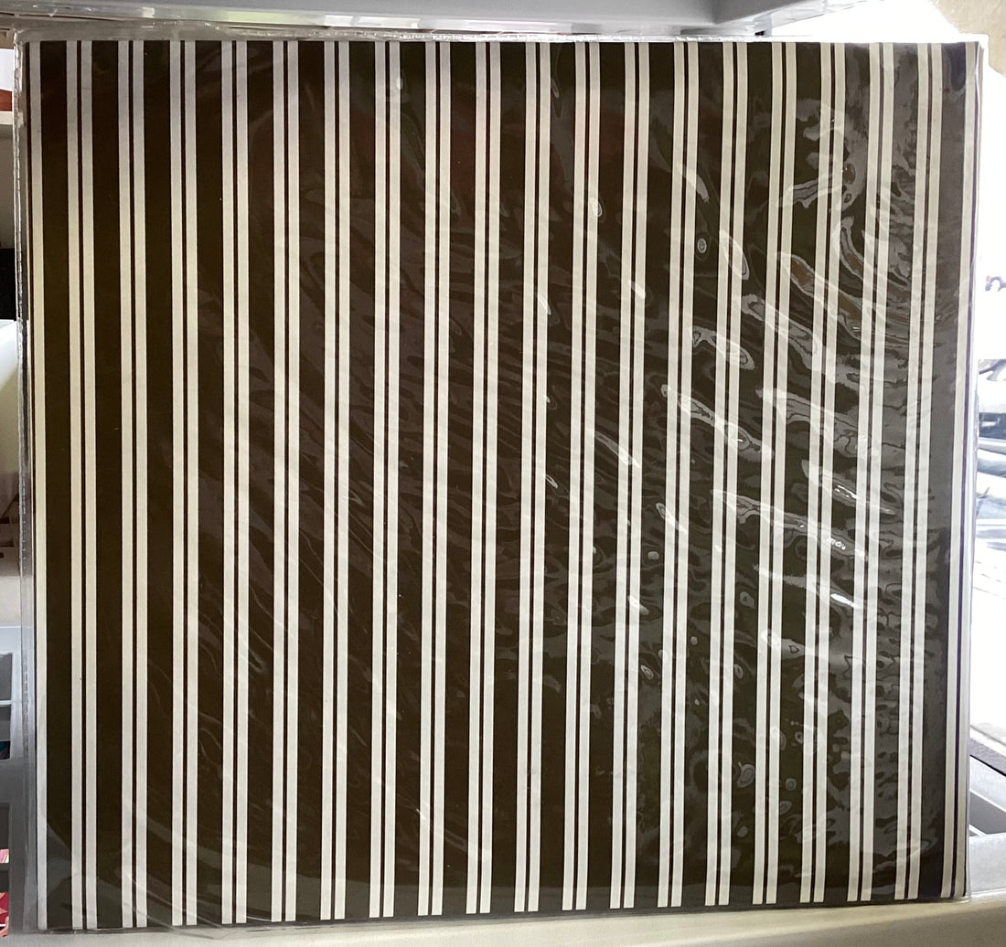 BROWN WHITE STRIPES 12”x12” Postbound Scrapbook Album