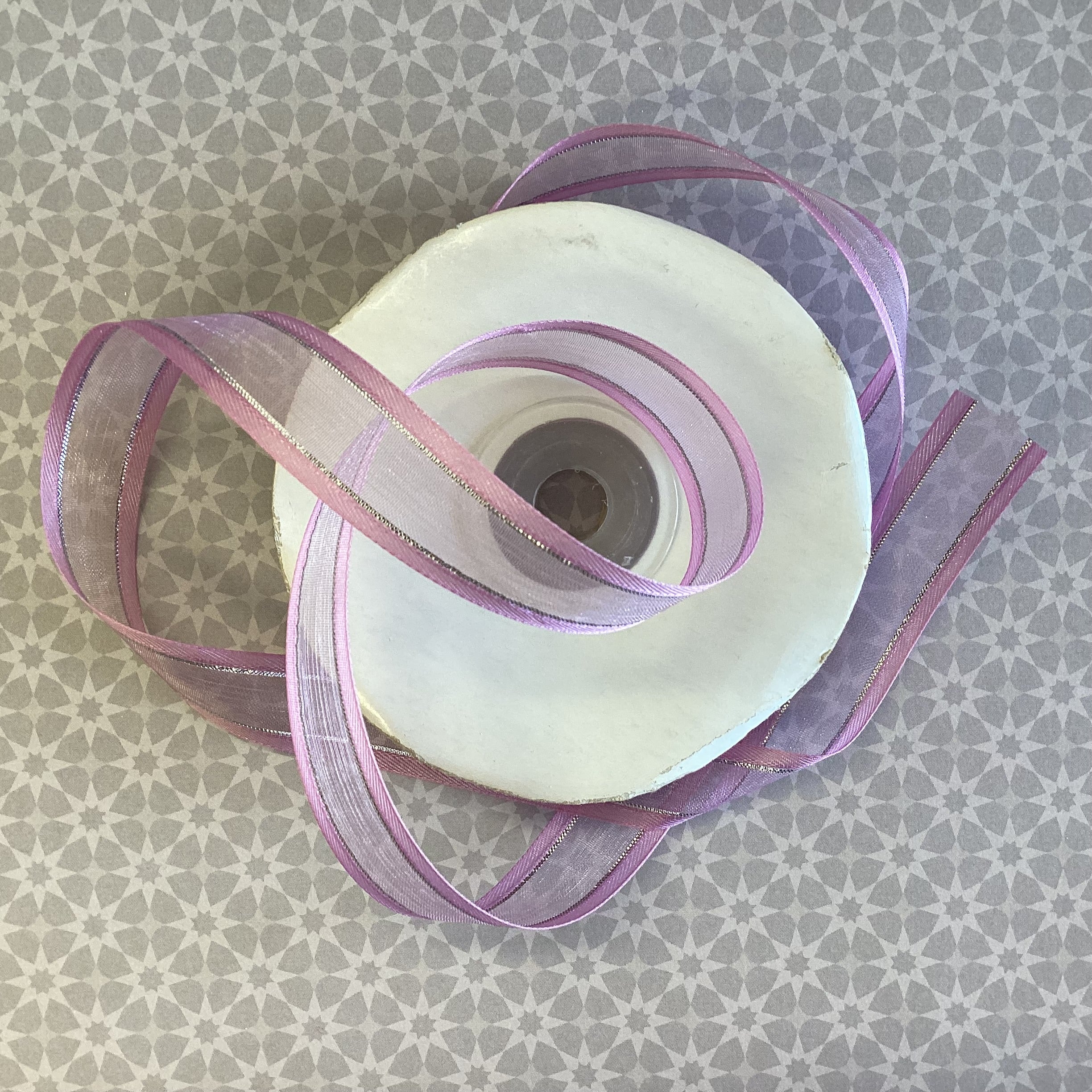 May Arts 5/8" Satin With Silver Edge Ribbon 1 yard