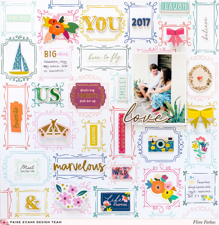 Paige Evans Thickers PICK ME UP LEMONADE Chipboard Letter Stickers 126pc