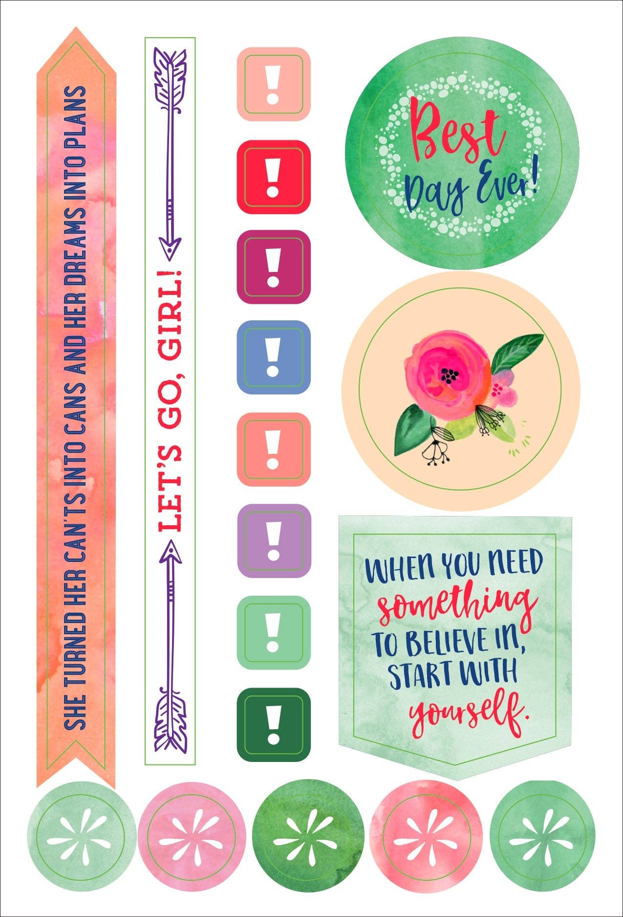 Peter Pauper Planner Stickers SHE BELIEVED SHE COULD Essentials