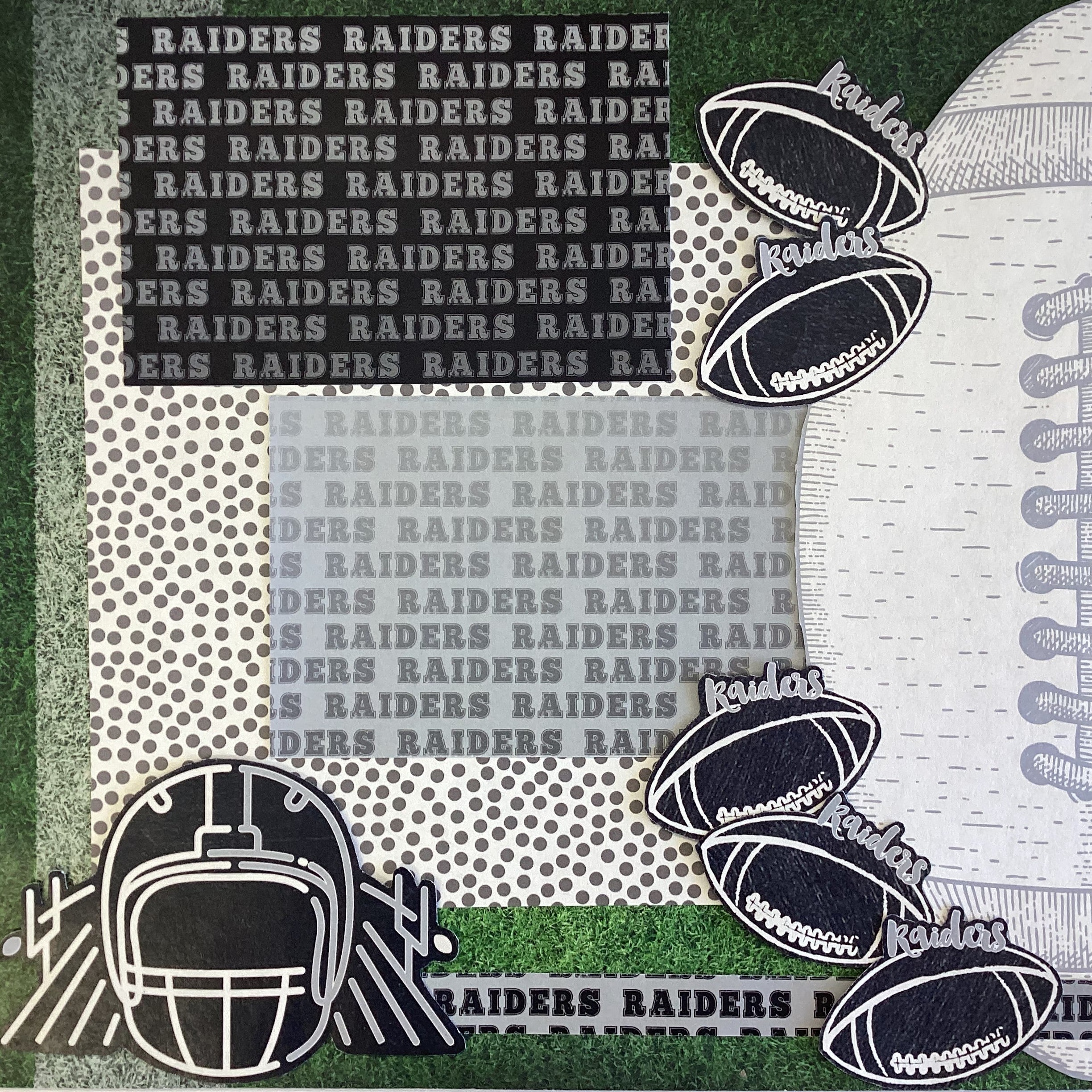 Scrapbooksrus RAIDERS FOOTBALL 12"X12" Scrapbook Paper Kit 12 Sheets