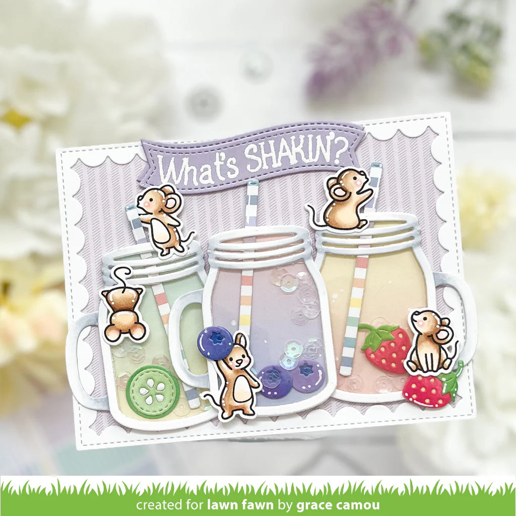 Lawn Fawn Lawn Cuts BUILD A DRINK MASON JAR ADD-ON Custom Craft Dies 11pc