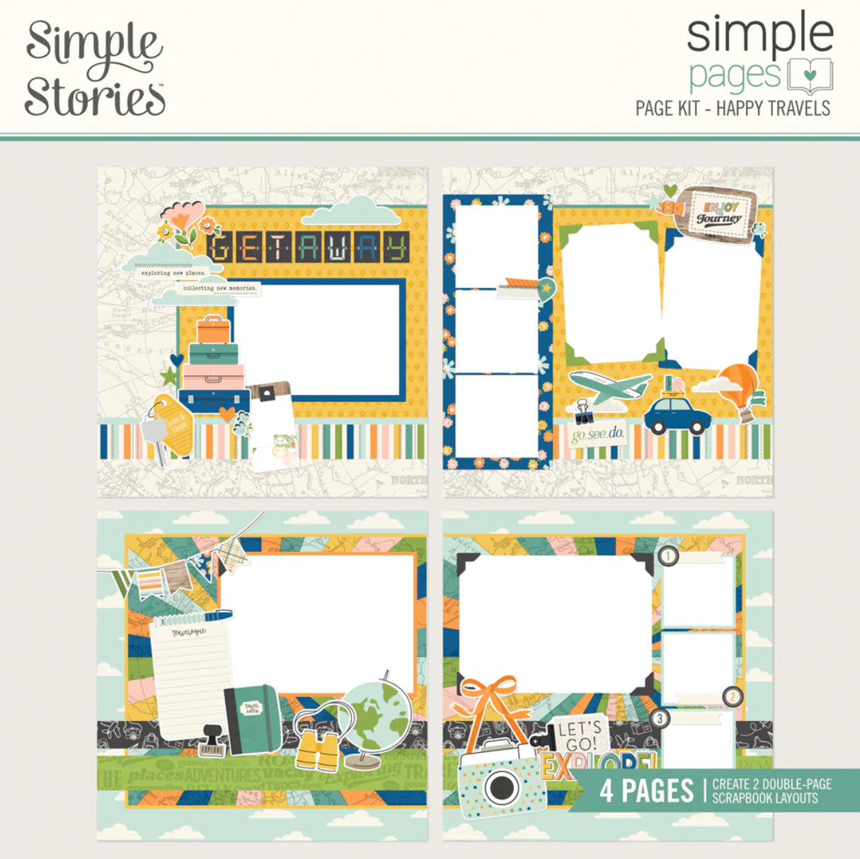 Simple Stories Simple Pages HAPPY TRAVELS Page Kit