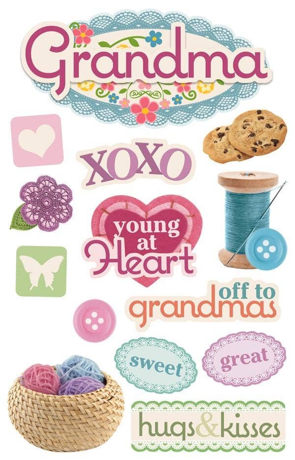 Paper House GRANDMA 3D Scrapbook Sticker