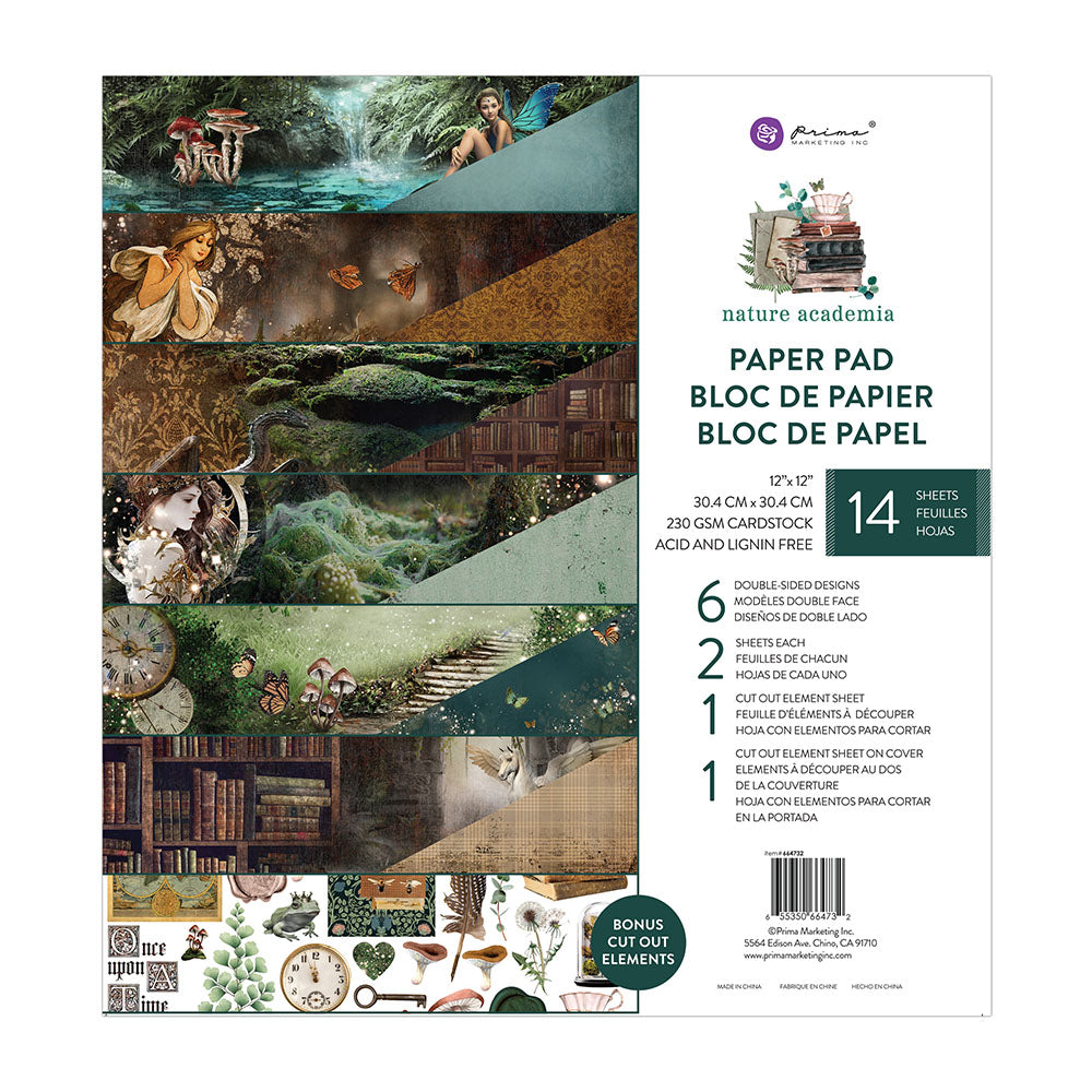 Prima Nature Academia PAPER PAD 12"X12" 14pc Scrapbook