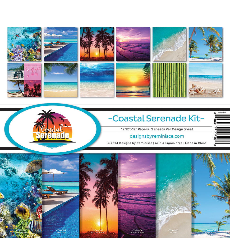Reminisce COASTAL SERENADE KIT 12"X12" Scrapbook Kit 12pc