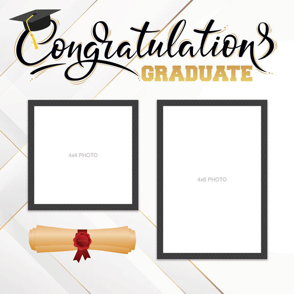 Scrapbook Customs GRADUATE LEFT QUICK PAGE 12”X12” Scrapbook Paper