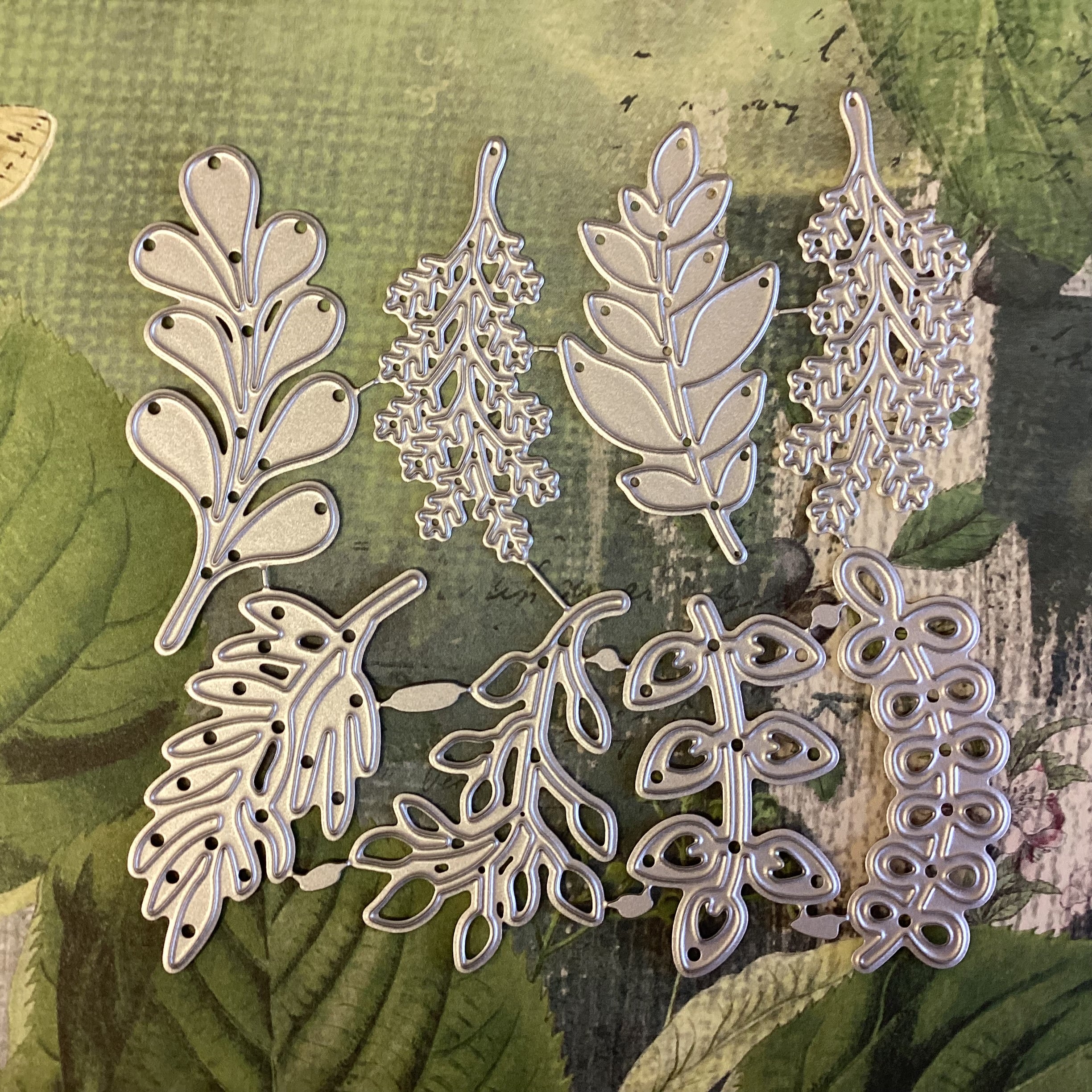 Craft Cutting TREE LEAVES Metal Dies 8pc