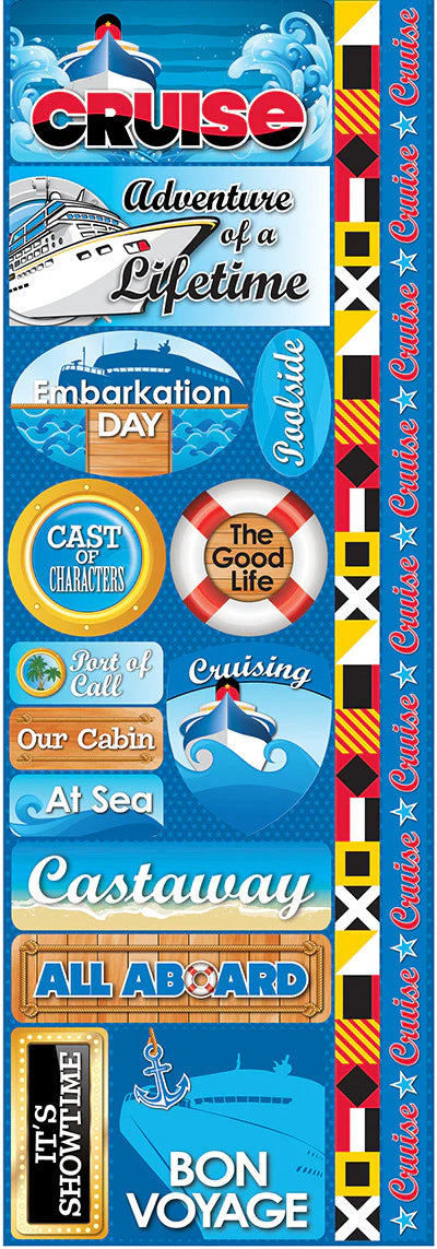 Reminisce Signature Series CRUISE Diecut Stickers 16pc