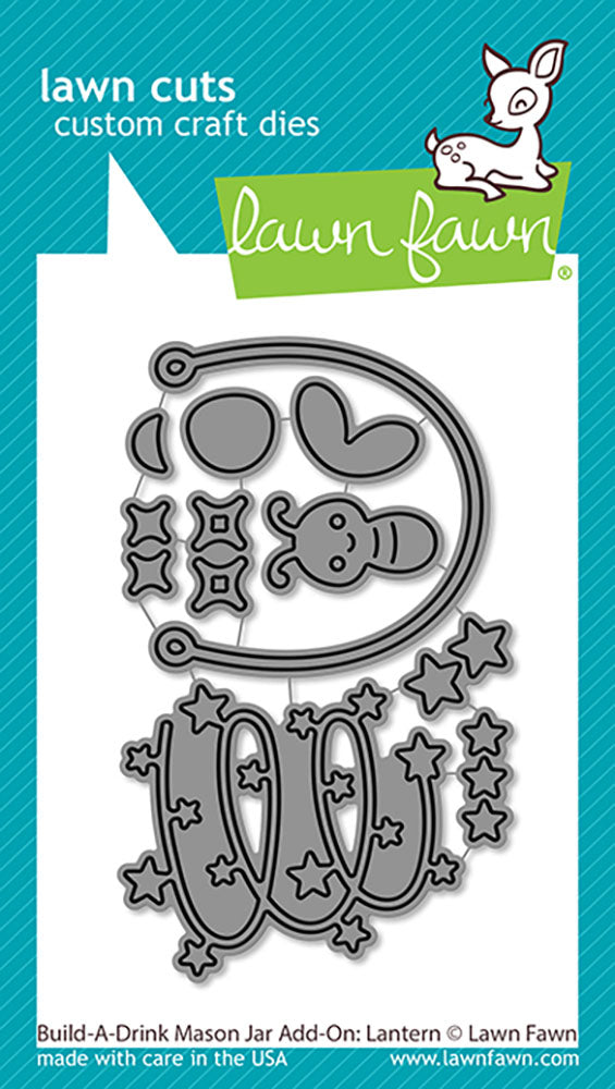 Lawn Fawn Lawn Cuts BUILD A DRINK MASON JAR LANTERN ADD-ON Custom Craft Dies 10pc