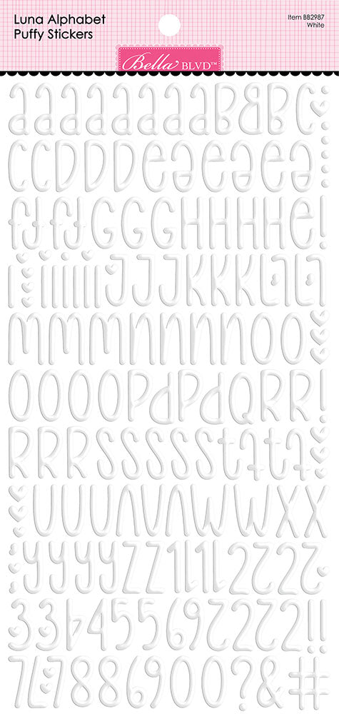 Bella Blvd LUNA ALPHABET Puffy Stickers Letters Numbers