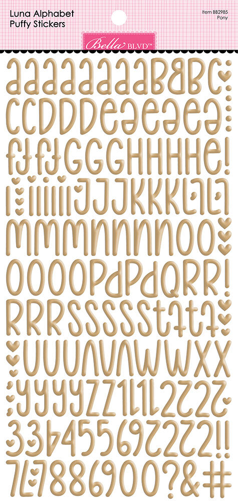 Bella Blvd LUNA ALPHABET Puffy Stickers Letters Numbers