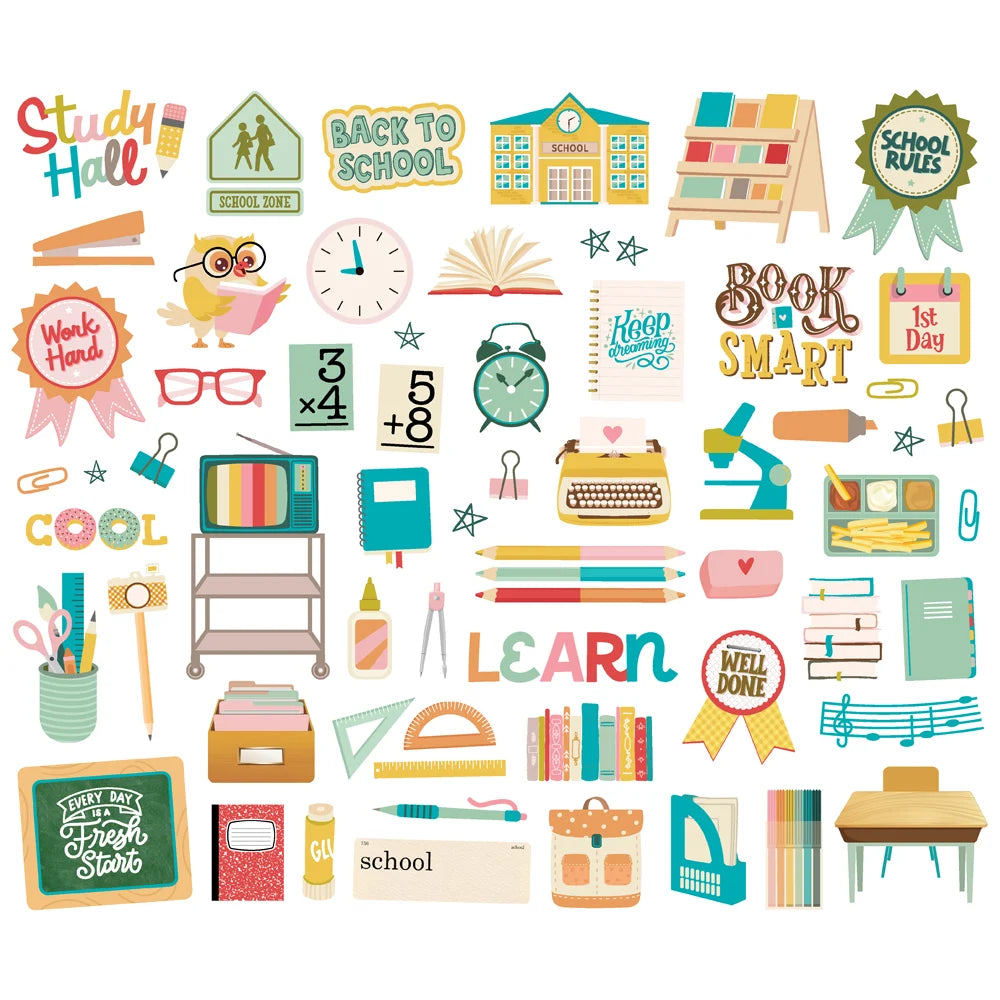 Simple Stories BOOK FAIR Bits & Pieces 60pc