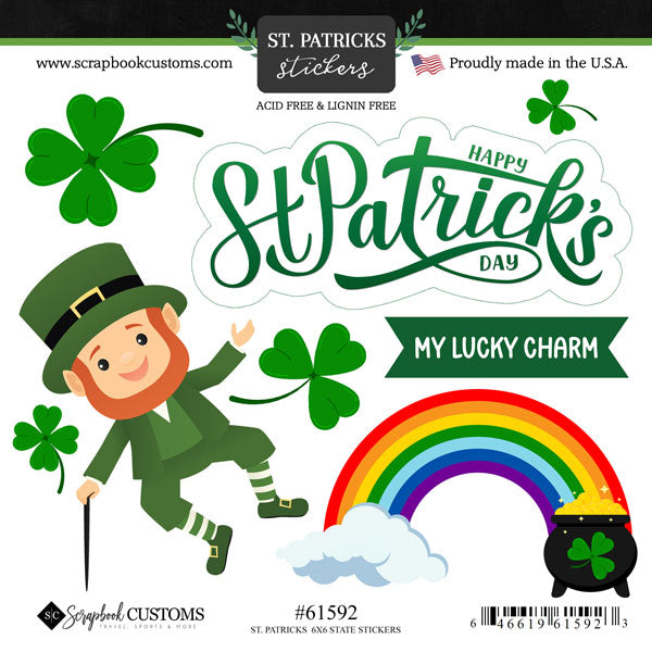 Scrapbook Customs ST. PATRICKS 6X6 Stickers 8pc