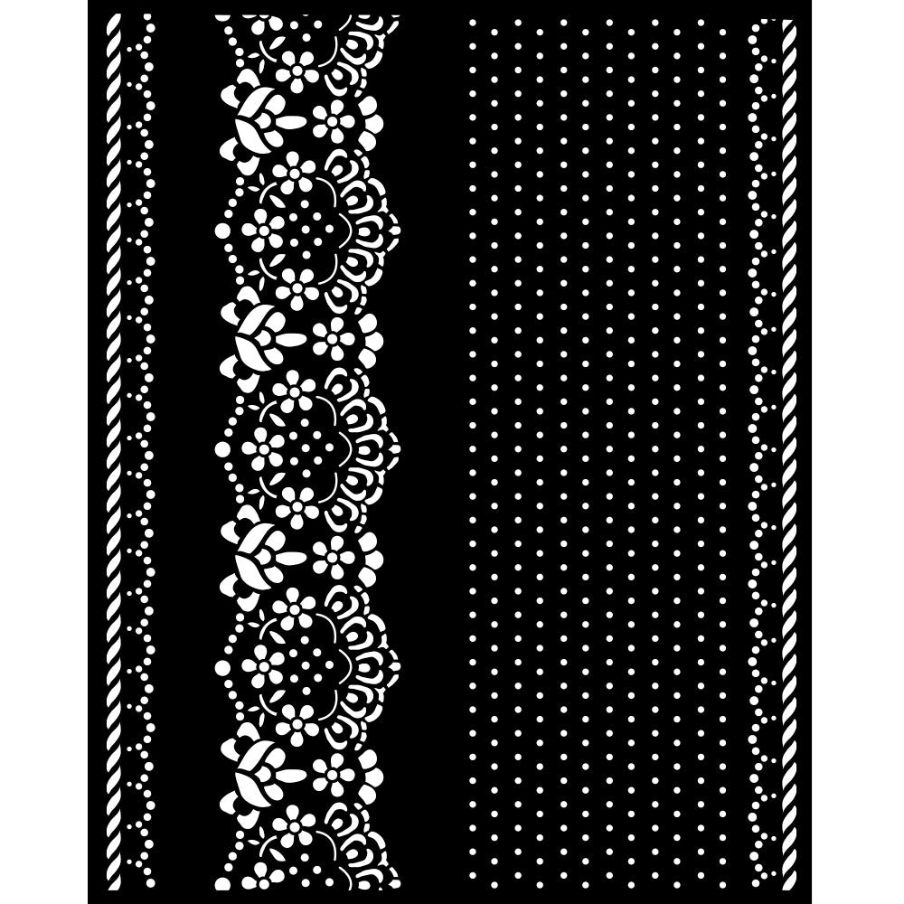 Stamperia Sunflower Art BORDERS AND LACE Mix Media Stencil