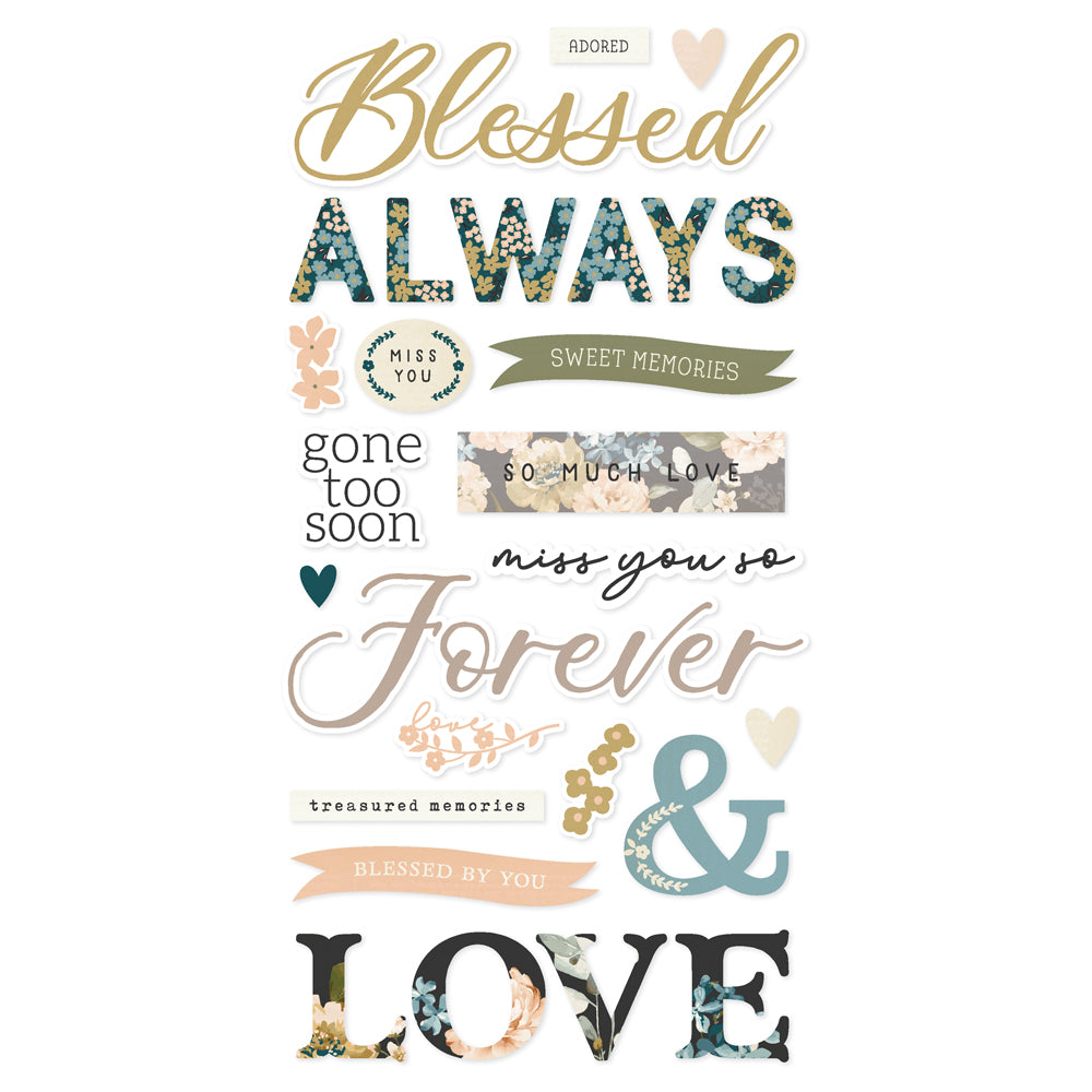 Simple Stories REMEMBER Foam Stickers 51pc