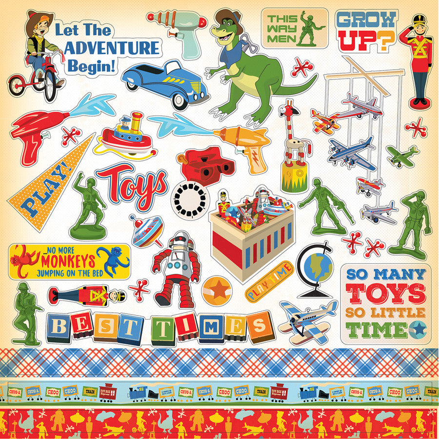 Echo Park TOYBOX 12"x12" Toy Story Element Sticker