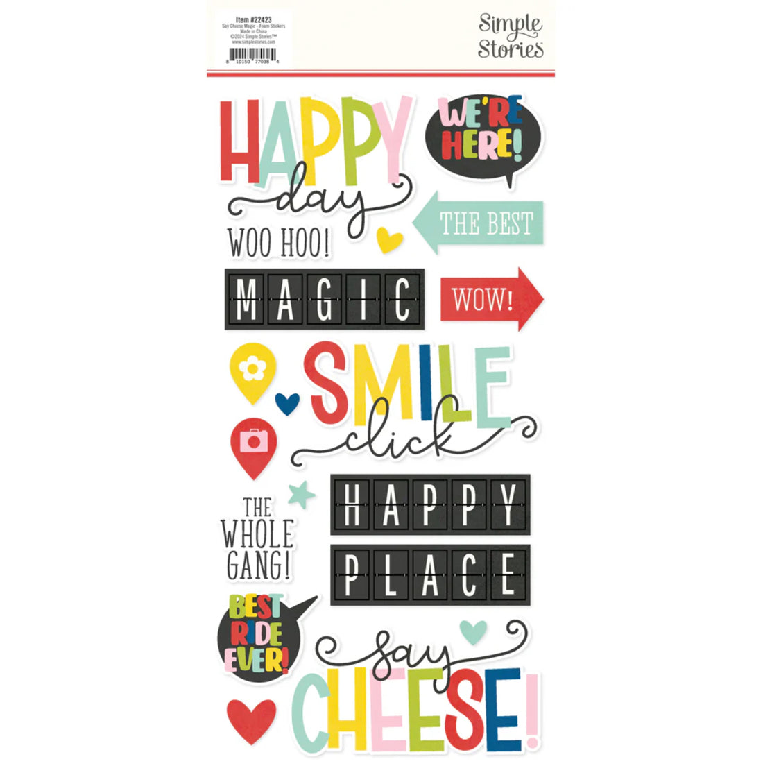 Simple Stories SAY CHEESE MAGIC Foam Stickers 37pc