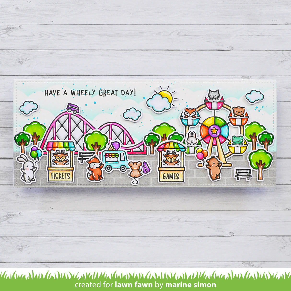 Lawn Fawn WHEELY GREAT DAY Stamp & Die Set