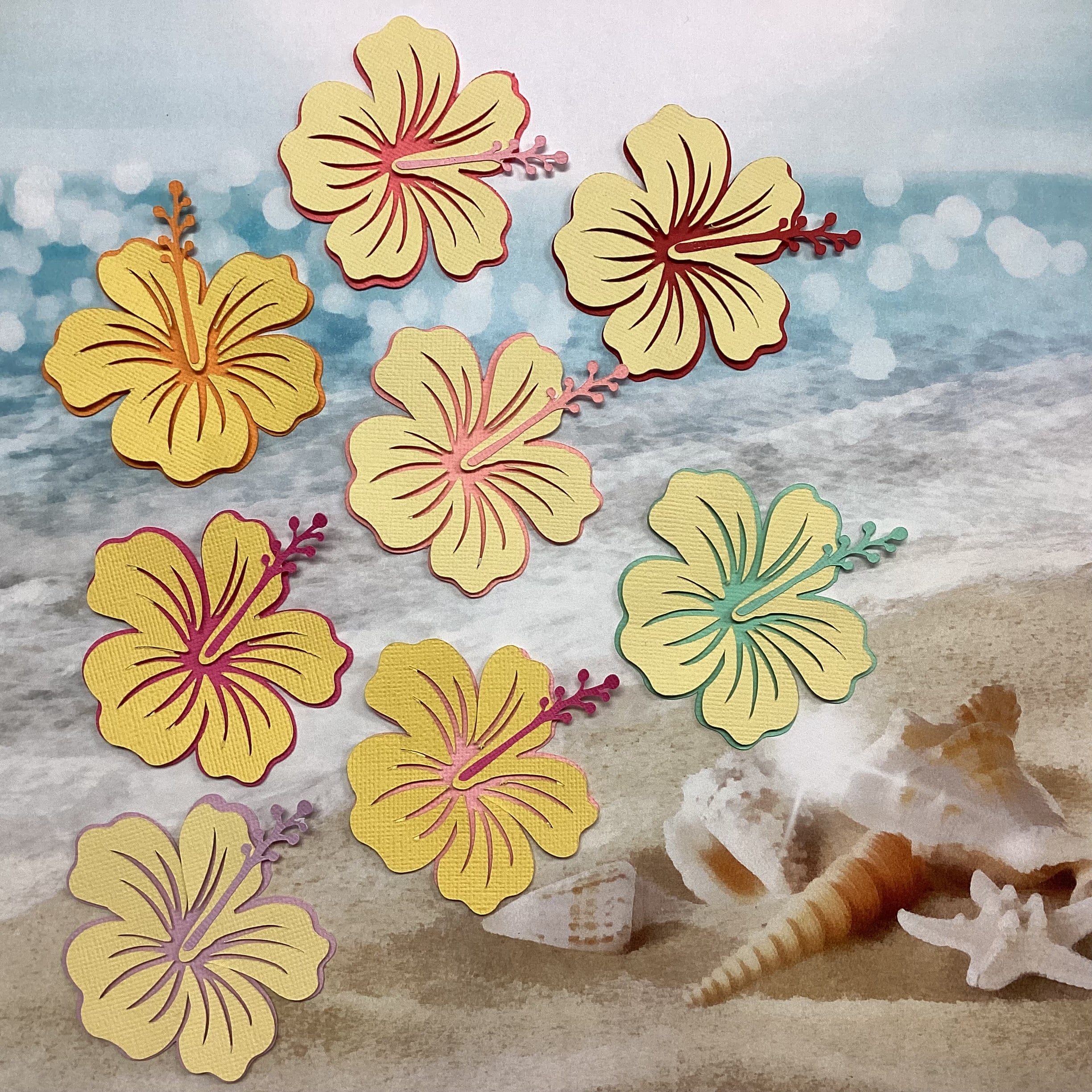 Scrapbooksrus HIBISCUS 16 3D FLOWER DieCut Embellishment