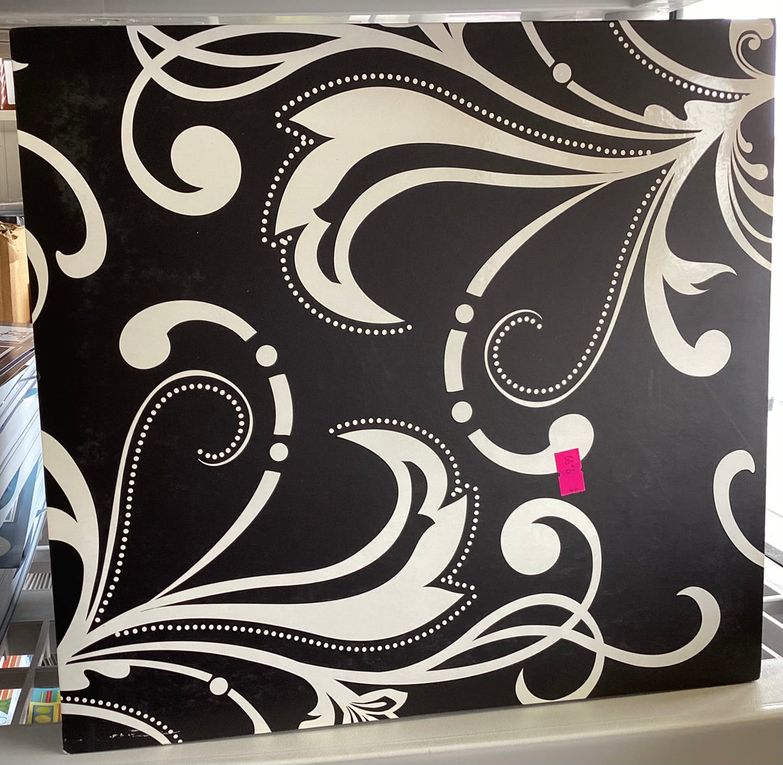 Colorbok BLACK WHITE FLORAL 12"X12" Postbound Scrapbook Album