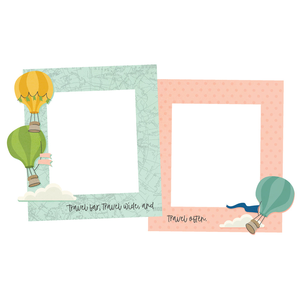 Simple Stories HAPPY TRAVELS Chipboard Frames 6pc