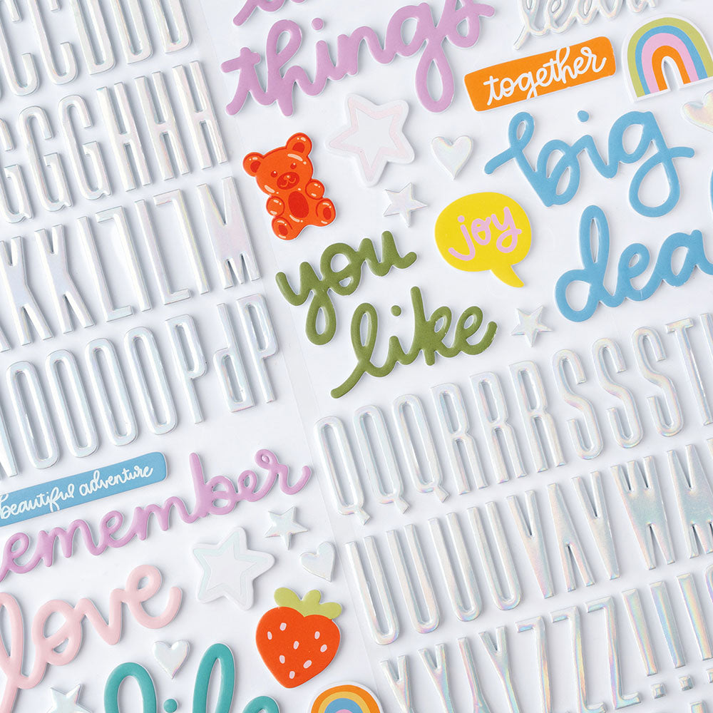 Thickers Shimelle LIVE THE DREAM Foil Foam Phrase Stickers