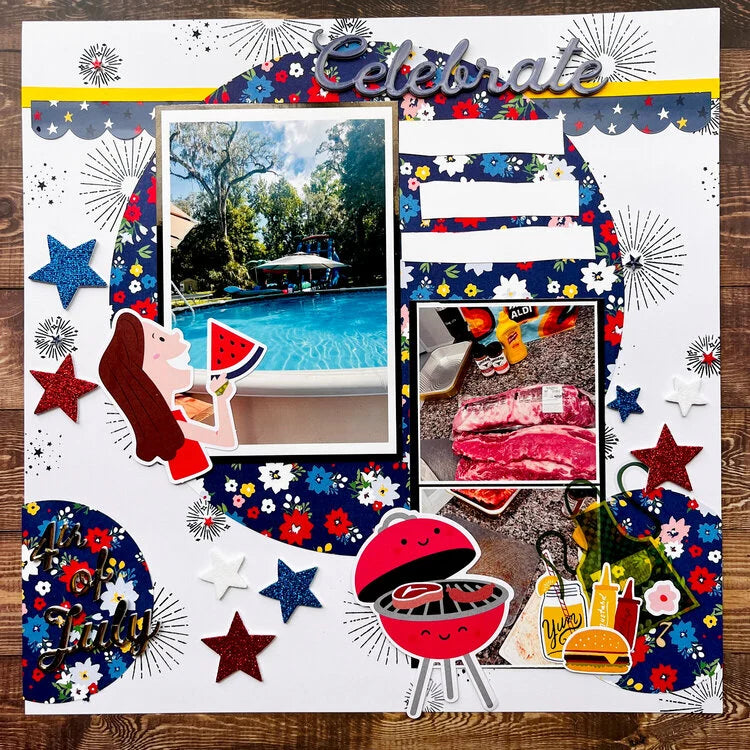 American Crafts Thickers FLAGS FRILLS Foam Phrase Stickers