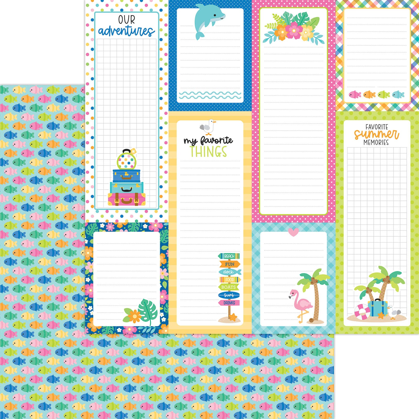 Doodlebug SUMMER FUN 12”X12” Paper Pack 13pc