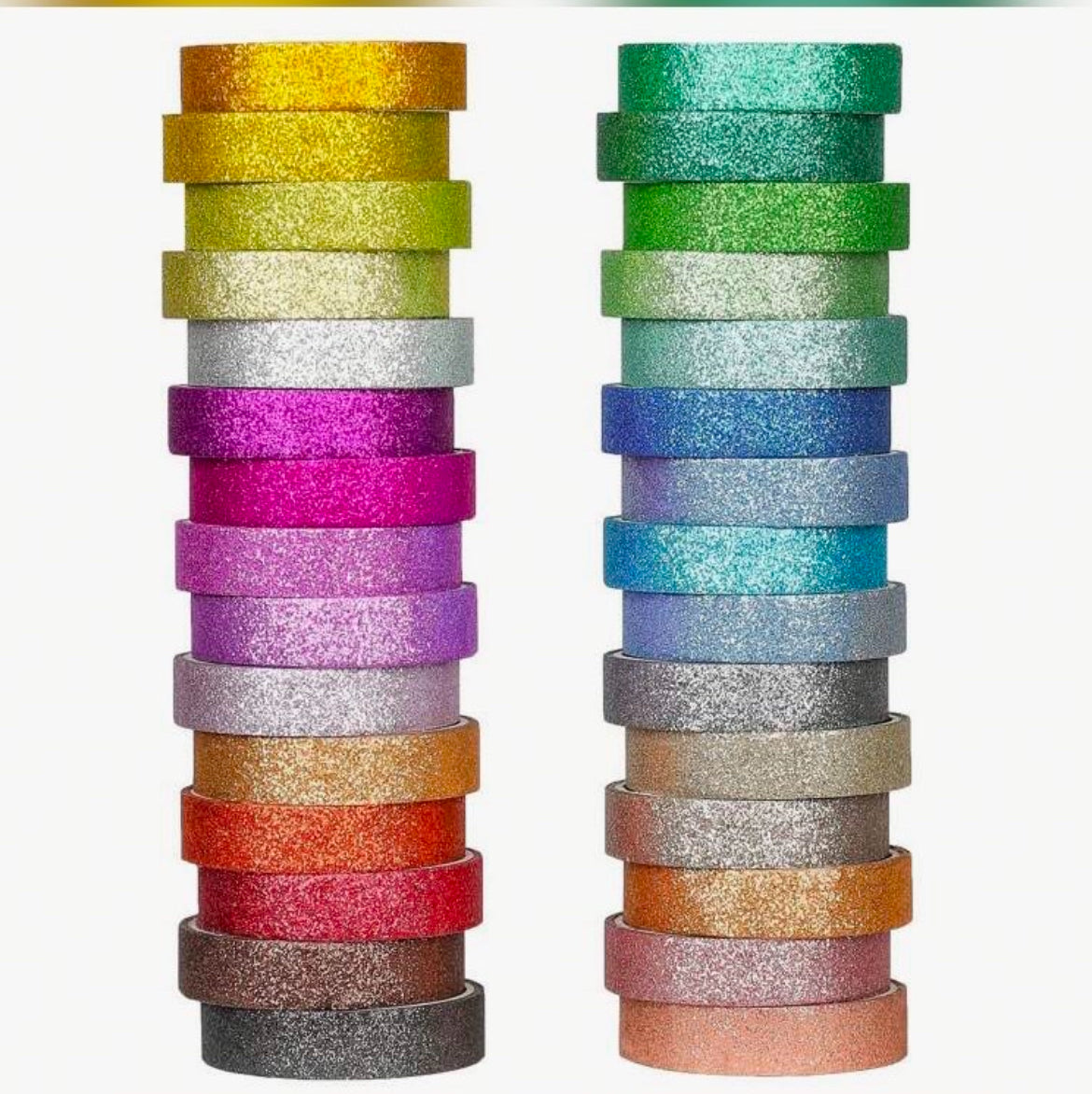 Assorted GLITTER WASHI TAPE Decorative 5pc
