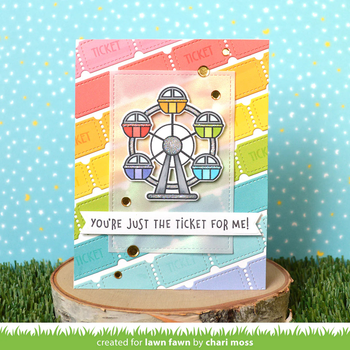 Lawn Fawn WHEELY GREAT DAY Stamp & Die Set
